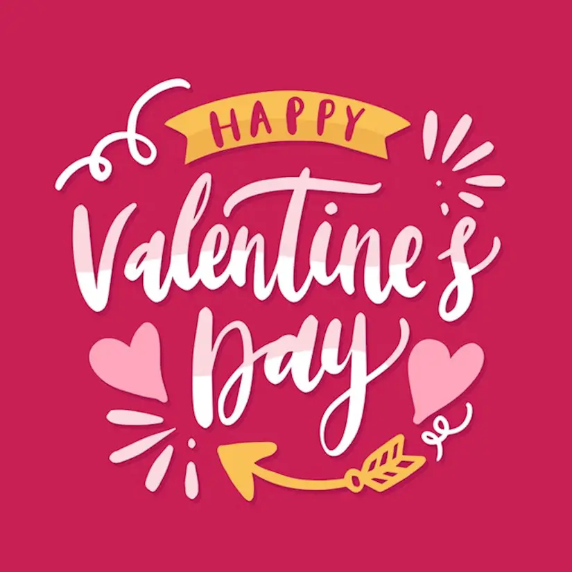 happy valentines day typography image