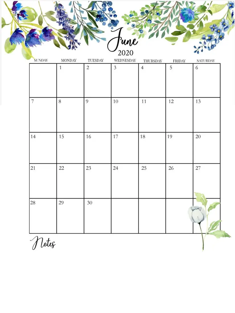 35 best printable june 2020 calendars with holidays onedesblog 35 best printable june 2020 calendars