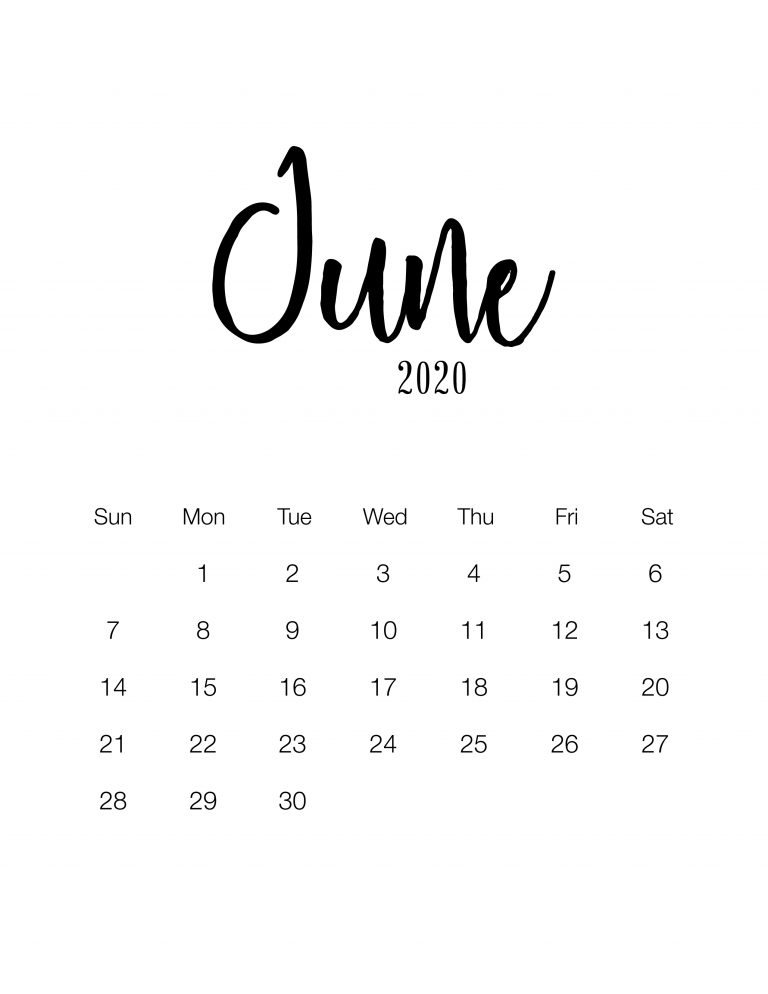 35 Best Printable June 2020 Calendars with Holidays - Onedesblog