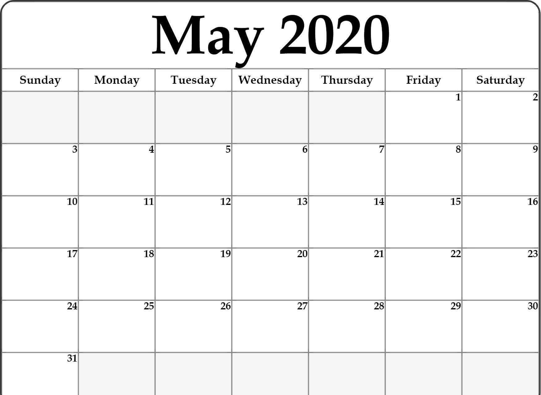 33 Gorgeous Printable Free May 2020 Calendars Edesblog