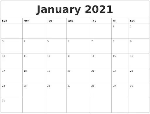 30 Minimalist January 2020 Calendars To Print