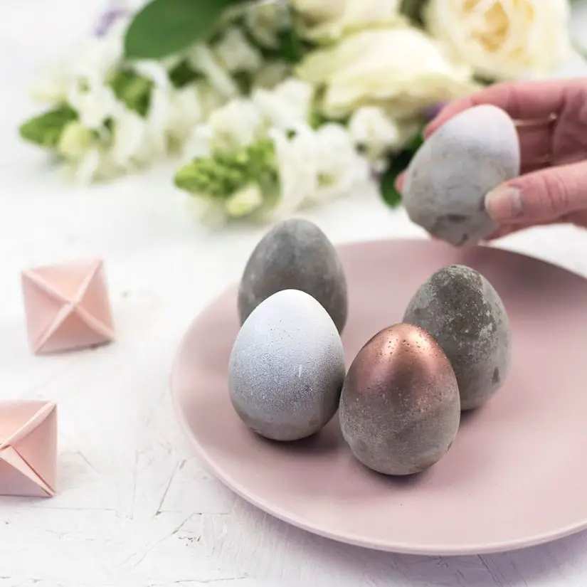 concrete easter eggs decorative
