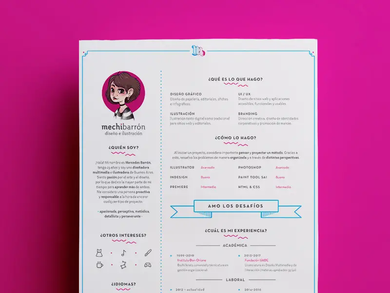 cute resume design
