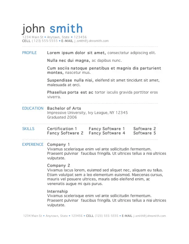 free john microsoft word resume template