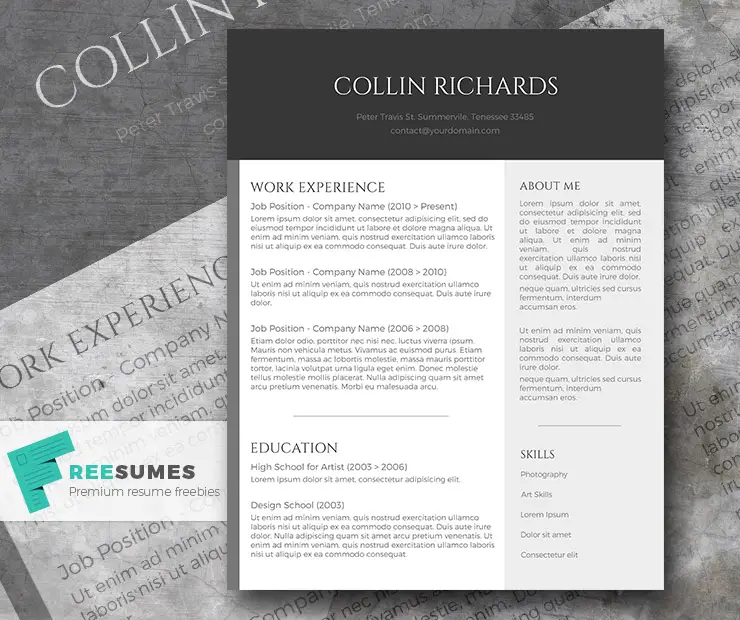 Free Modern Resume Templates For Word from onedesblog.com
