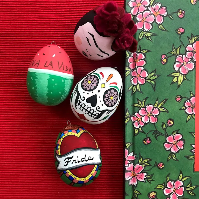 frida kahlo mexican easter egg decorations