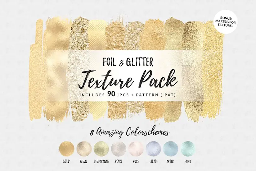 glitter foil marble textures