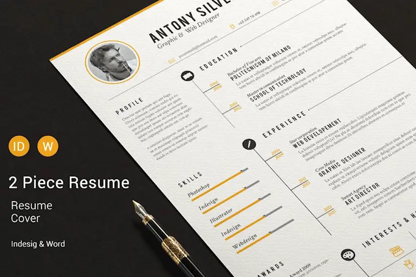 indesign word resume graphic designer