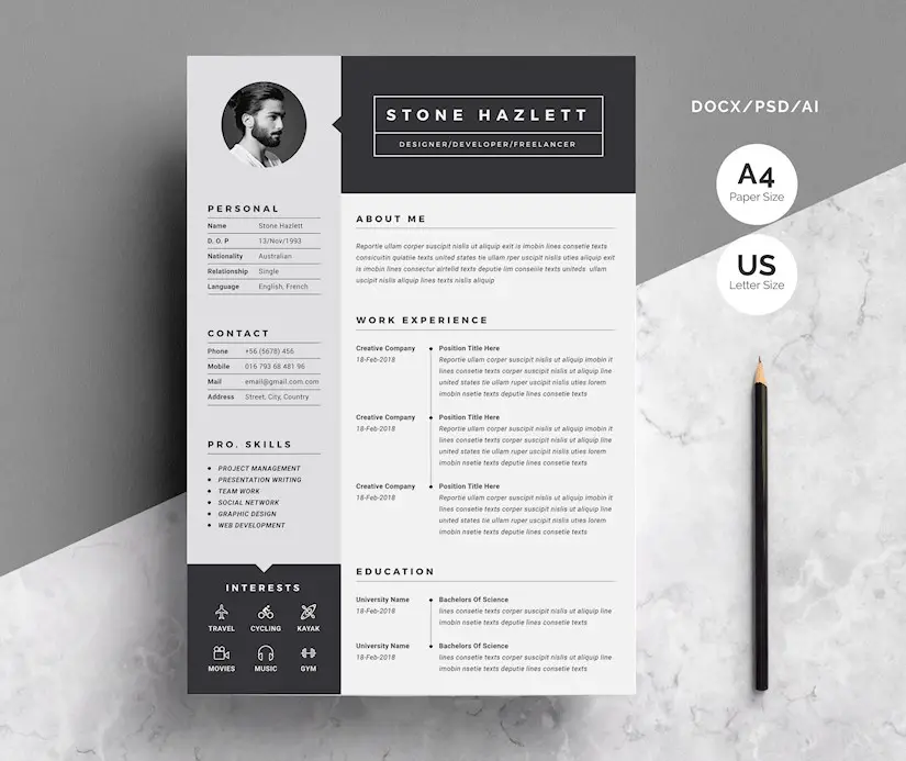 minimalist designer resume