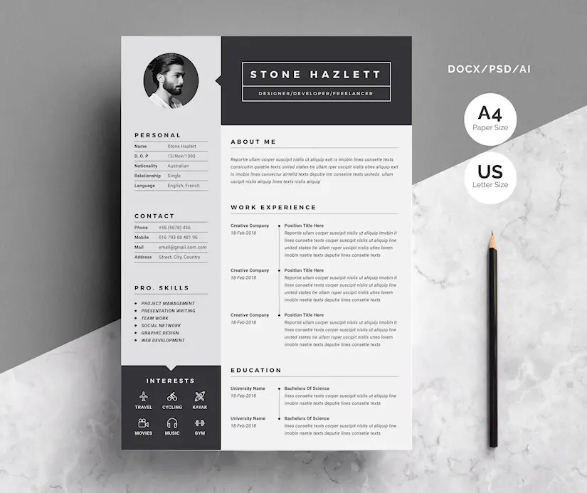 graphic designer resume inspiration