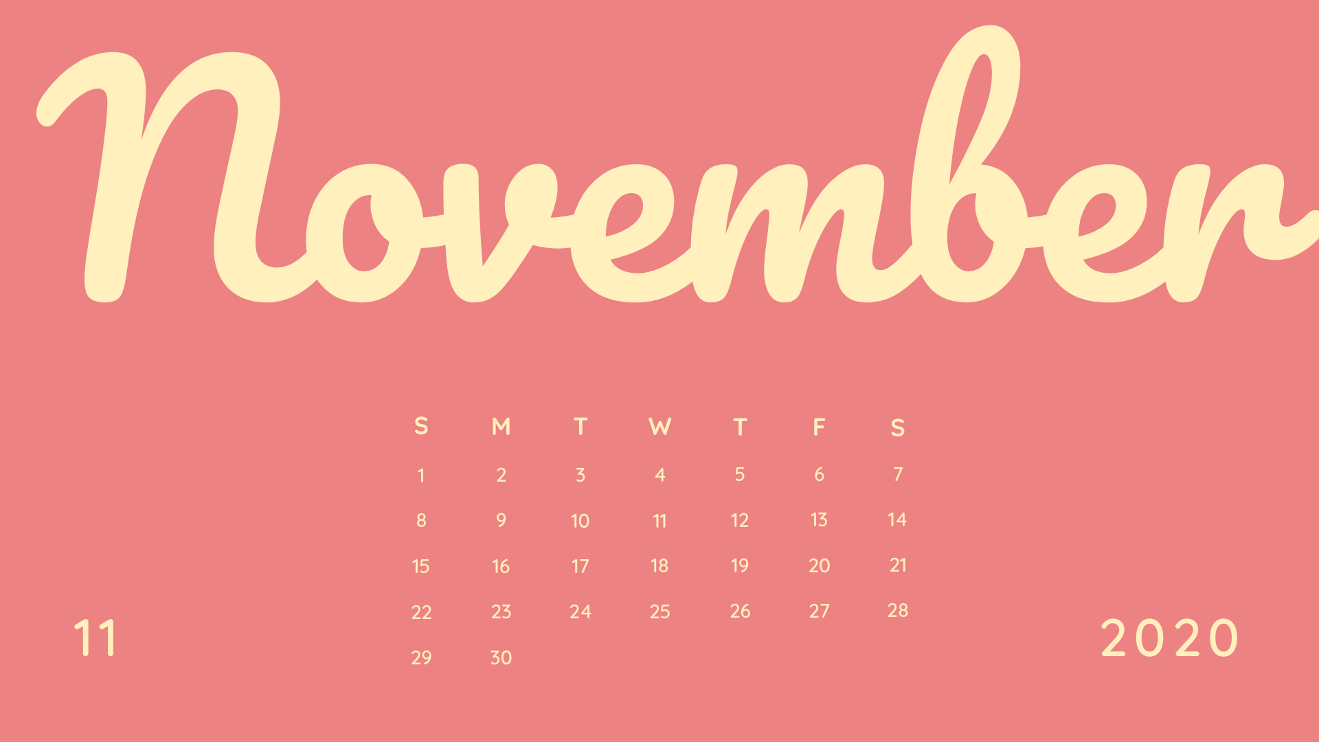 Free Printable November 2020 Calendars for USA (Updated) - Onedesblog