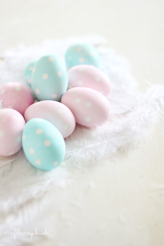 pastel eggs polka dot