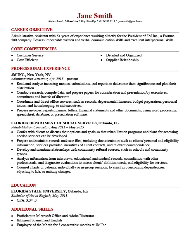 professional resume template brick red