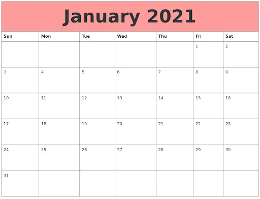 30 Minimalist January 2020 Calendars To Print