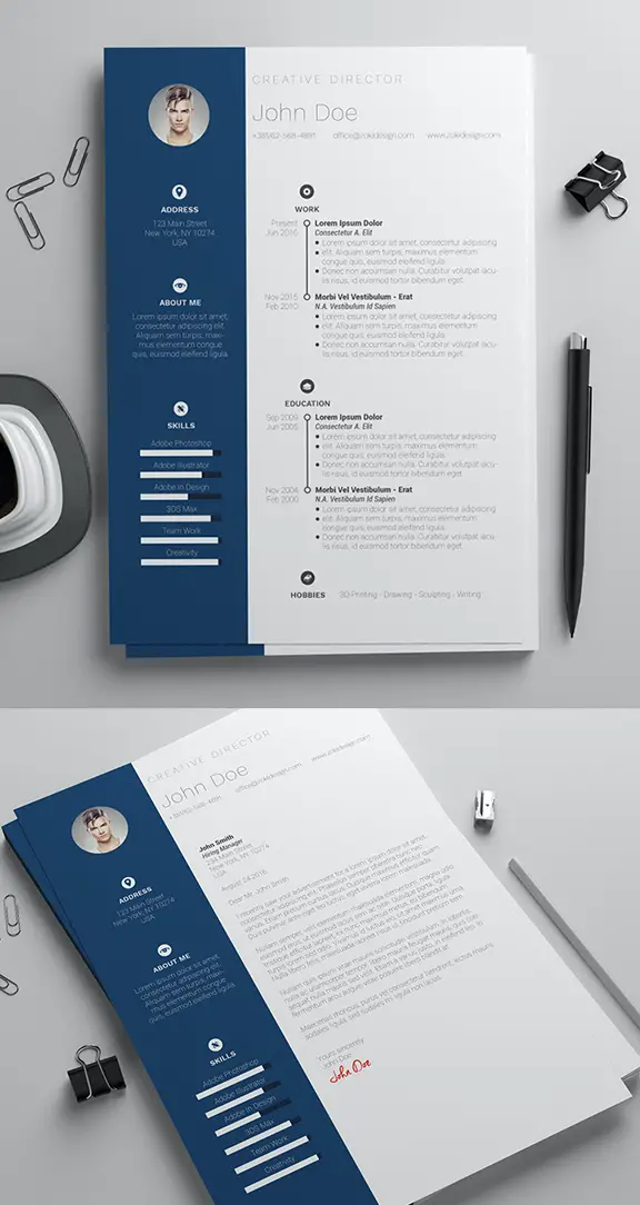 two column free resume template