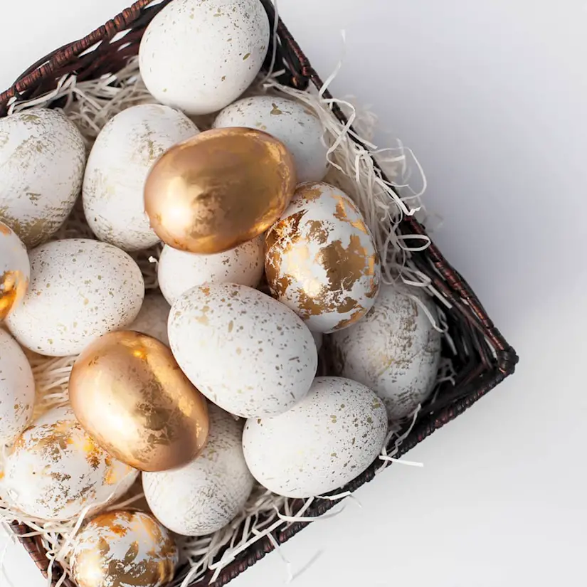 white golden eggs decorating ideas