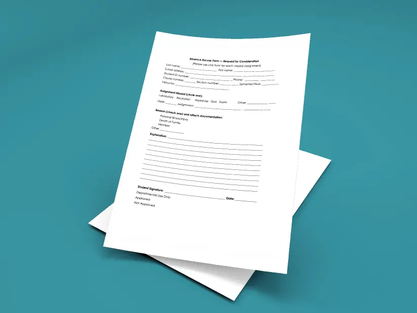 absence excuse form doctor note