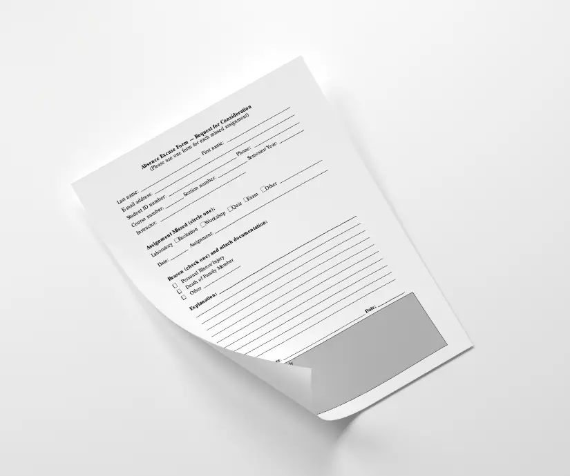 absence excuse form
