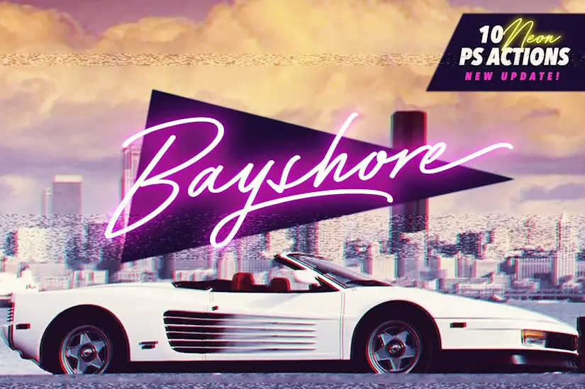 bayshore neon font 80s