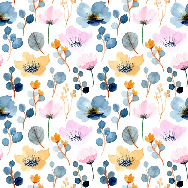 beautiful floral watercolor seamless pattern