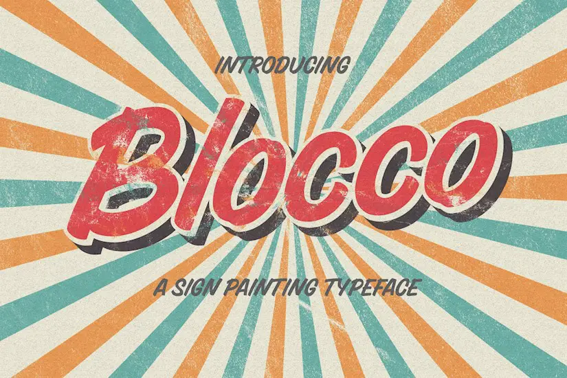 blocco 80s font retro