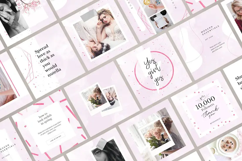 canva girlboss instagram pack