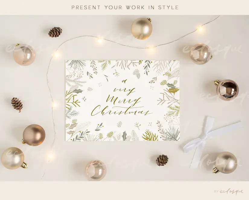 christmas stationery styled mockups