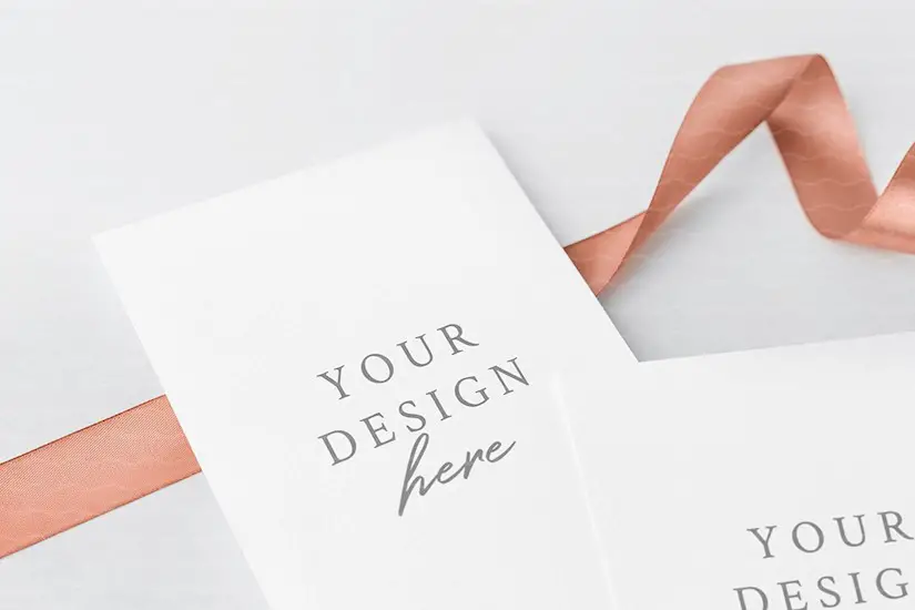 close up greeting cards mockup