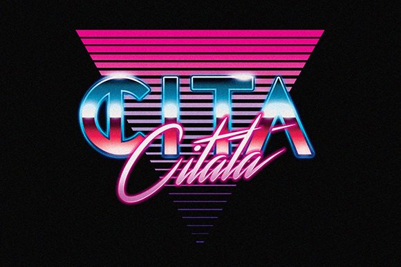 default typeface 80s style