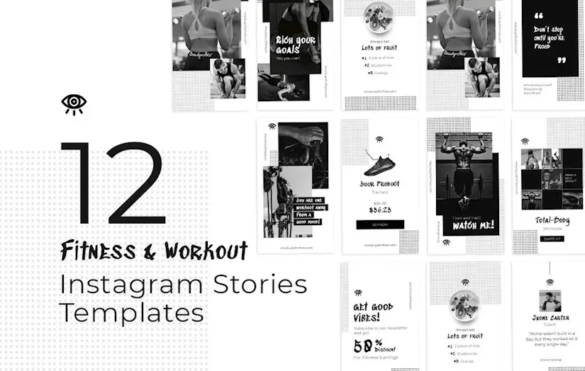 fitness workout instagram stories template