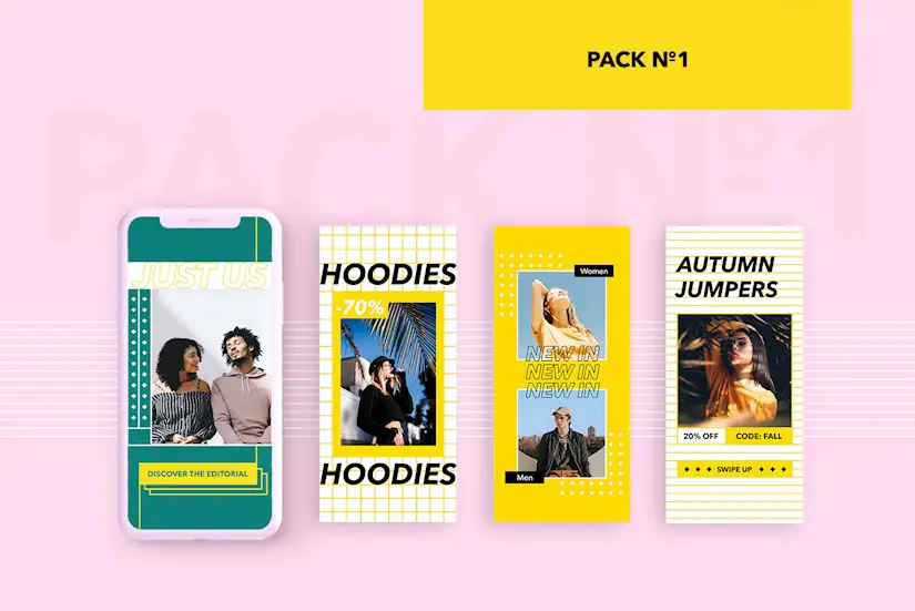 free instagram templates yellow pinl