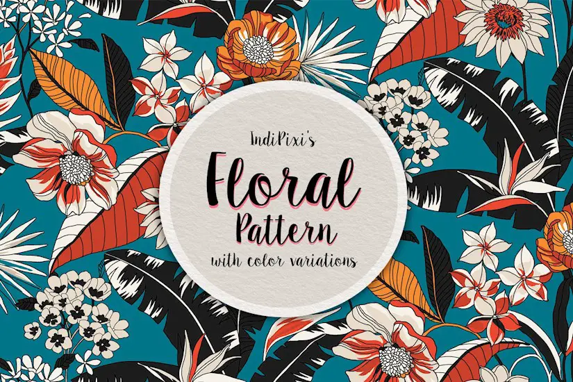 intensive seamless floral pattern