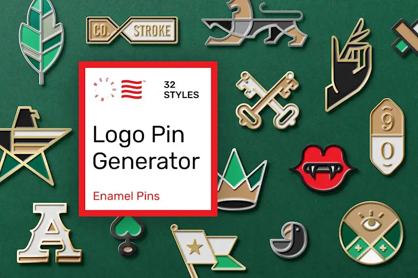 logo enamel pin mockup