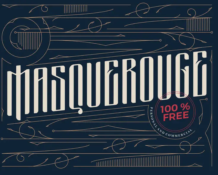 masquerouge free vintage display font