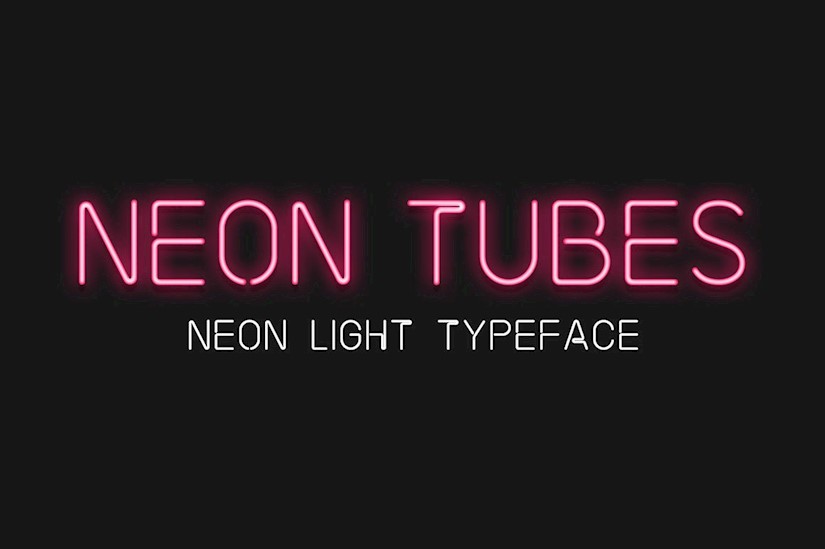 neon tubes neon light font
