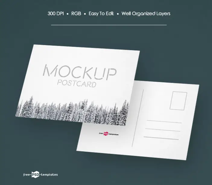 postcard design psd mockups free download