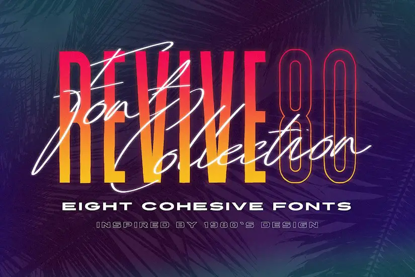 revive 80 retro 1980s font pack