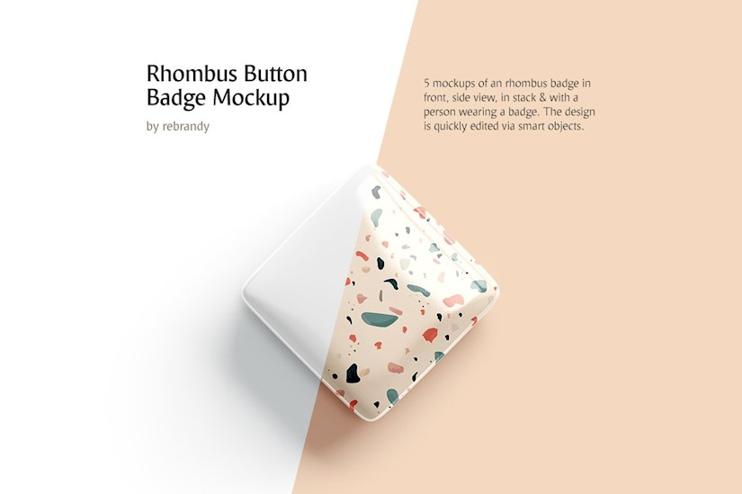 rhombus button badge mockup