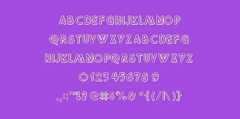 rounded 3d font neon