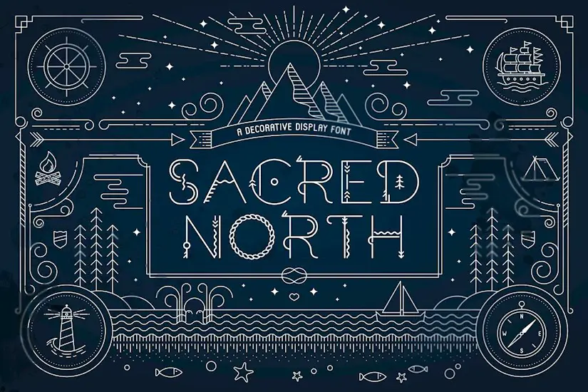 sacred north display font