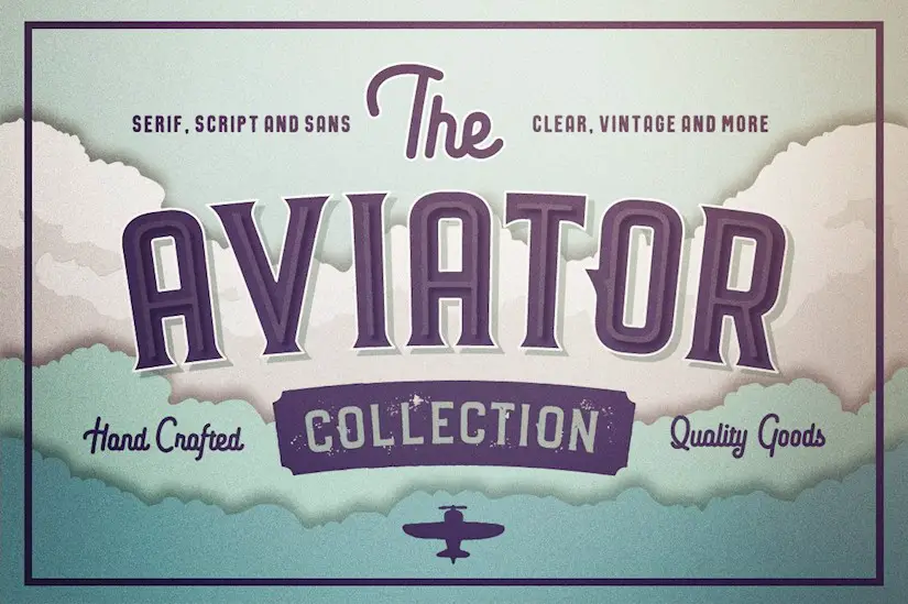 the aviator font collection
