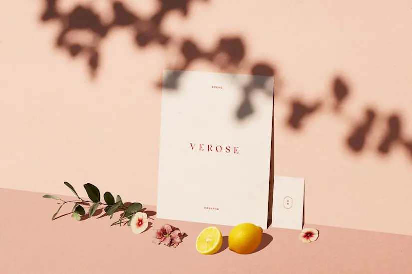 verose minimal scene creator postcard mockup