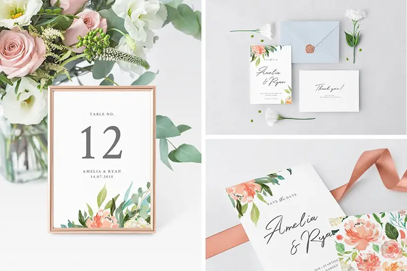 wedding bundle mockups postcards