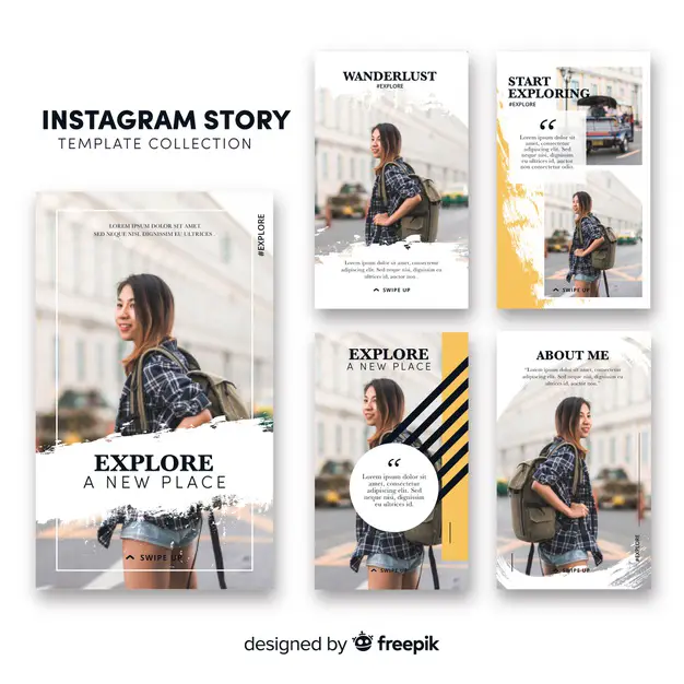 yellow instagram stories template