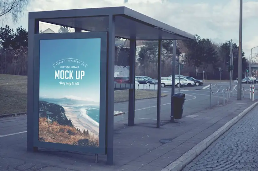 billboard realistic mock up stop