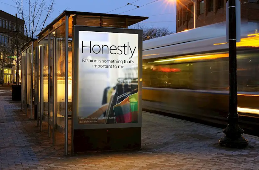bus stop street billboard mockup