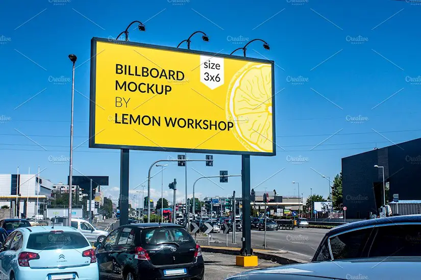 city big billboard mockup for advertising