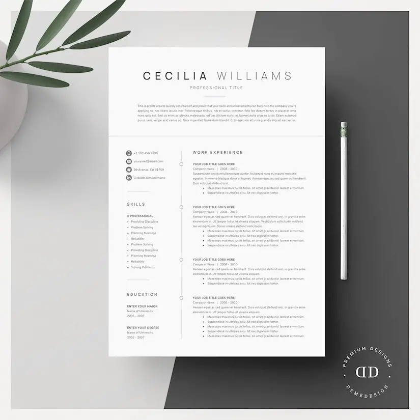 clean modern resume template it manager