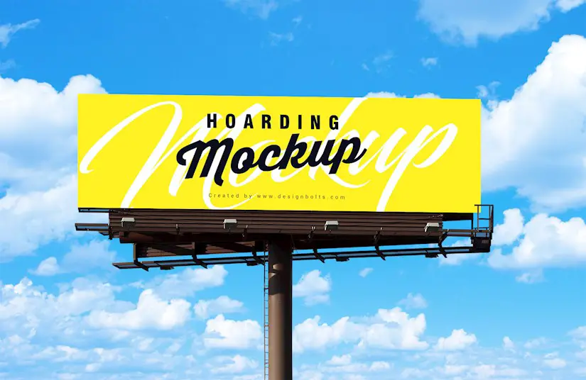 free outdoor advertisement blank hoarding billboard mockup psd