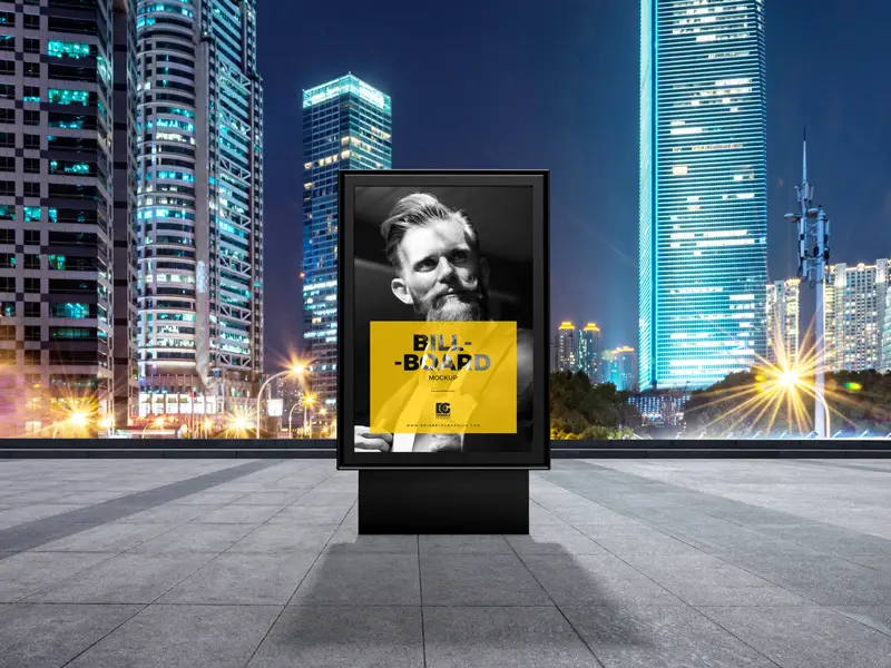 free psd billboard mockup design for outdoor advertisement